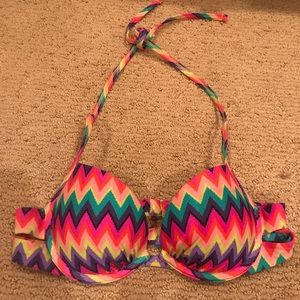 Rainbow colored bikini top
